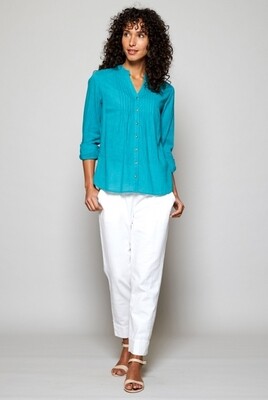 Plain Pintuck Cotton Shirt