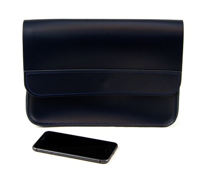 Real Leather Crossbody Navy X Large Size Bag 11 inch