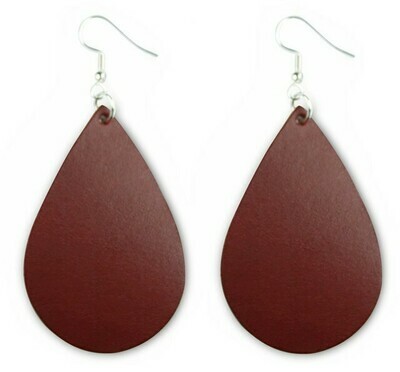 For Her ~ Merlot Leather Earrings
