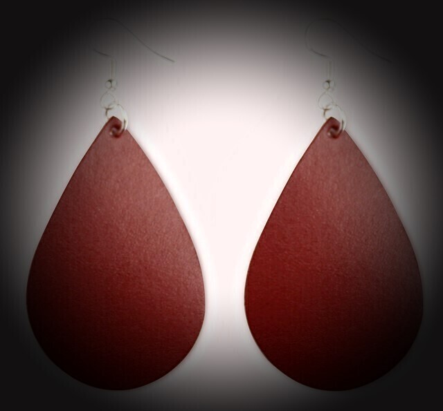 For Her ~ Merlot Leather Earrings