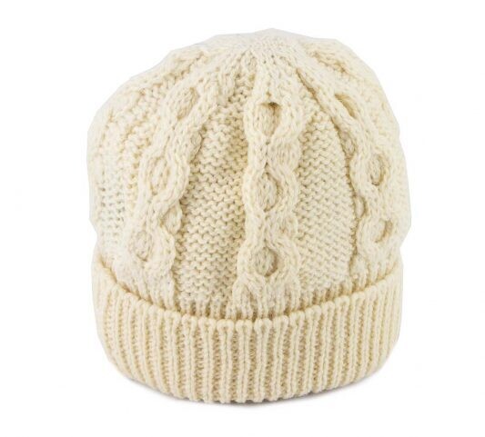 100 % Wool Aran Bob Hat