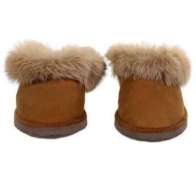 Real Sheepskin Collared Mule With Sole