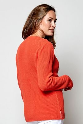 Chunky Rib V-Neck Organic Cotton Jumper