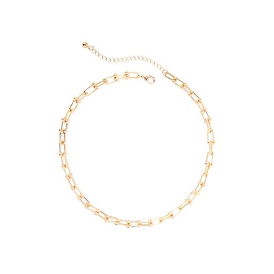 Open Link Chunky Chain Choker Necklace in Gold
