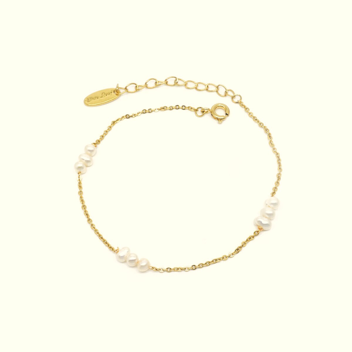 Freshwater Pearl Cluster Bracelet Gold