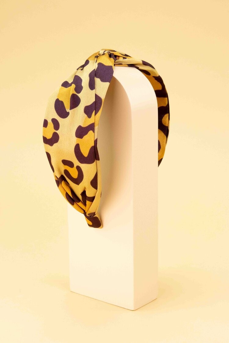 SATIN HEADBAND LEOPARD PRINT