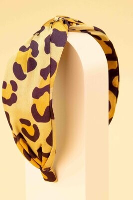 SATIN HEADBAND LEOPARD PRINT