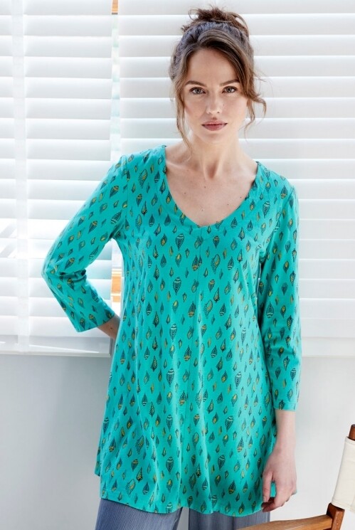 Half Sleeve V-Neck Tunic GOTS