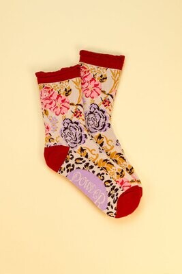 Floral Stencil Ankle Socks