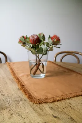 Linen Tassel Table Runner