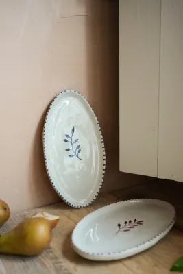 Hand Painted Botanic Oval Plate -   Pre-Order