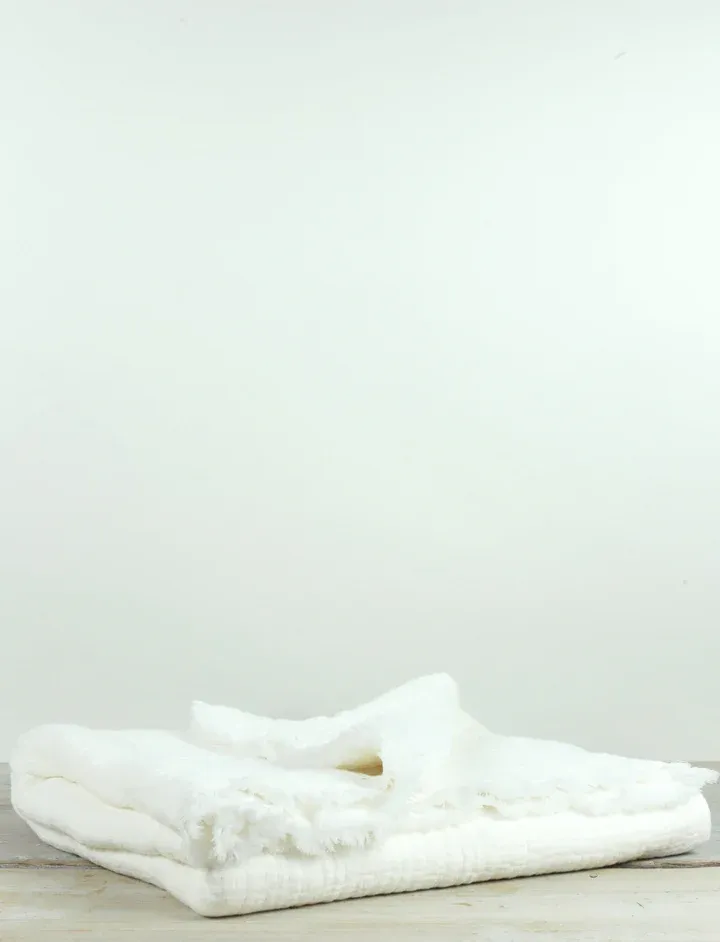 Simo Textured Large Throw/Wrap - Warm White