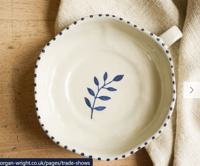 Hand Painted Botanic Dish - Ink