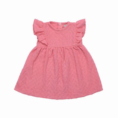 Short‑Sleeve Embroidered Dress with Back Opening