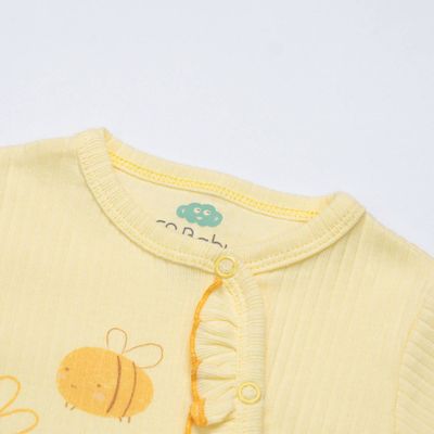 Yellow “Cute Moment” Baby Footed Pijama