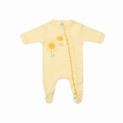 Yellow “Cute Moment” Baby Footed Pijama