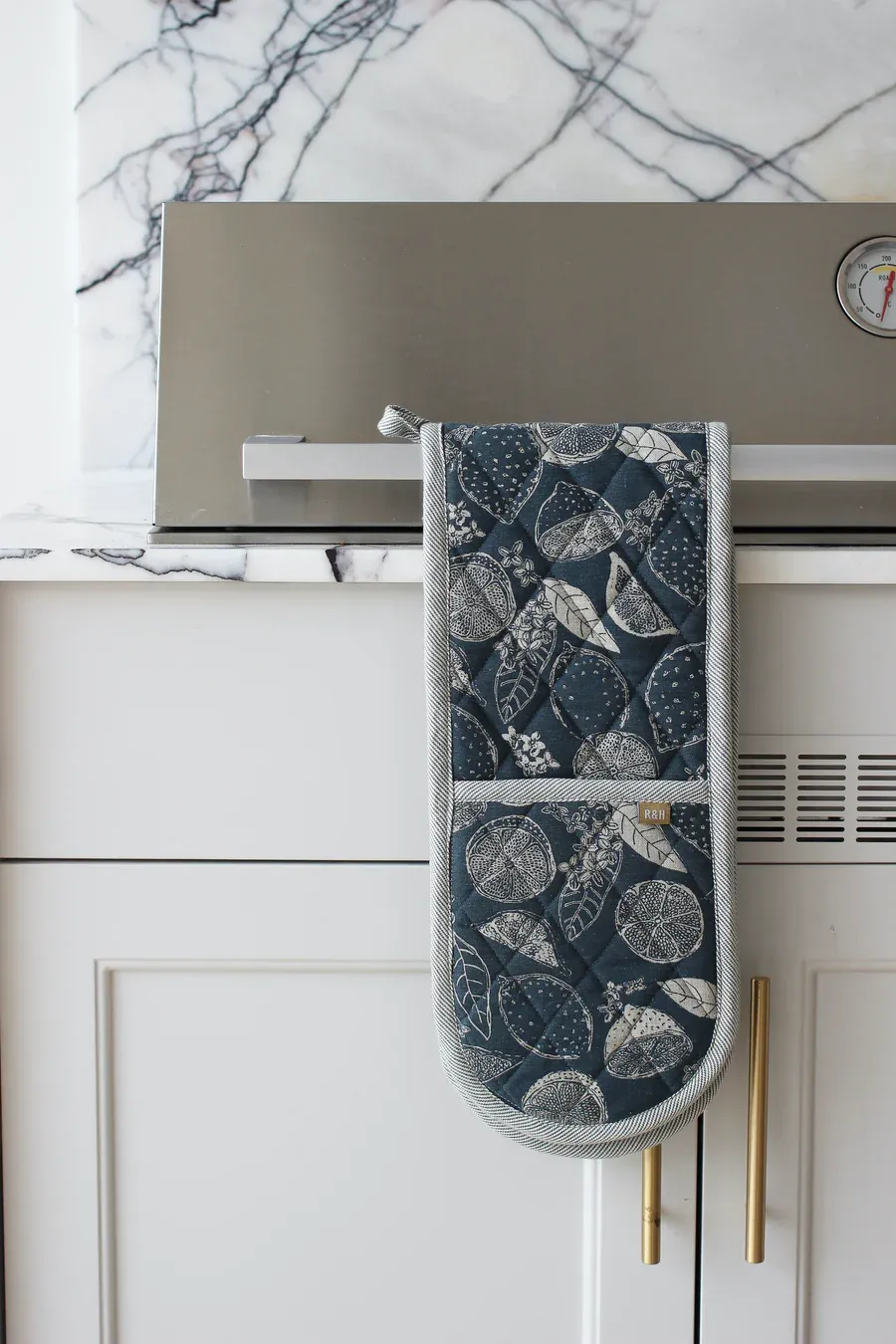 Lemon Marmalade Double Oven Glove Dark Slate