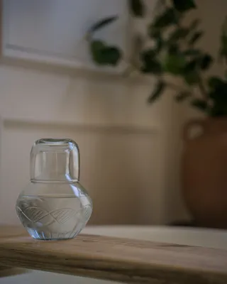 Handblown Carafe and Glass Set -