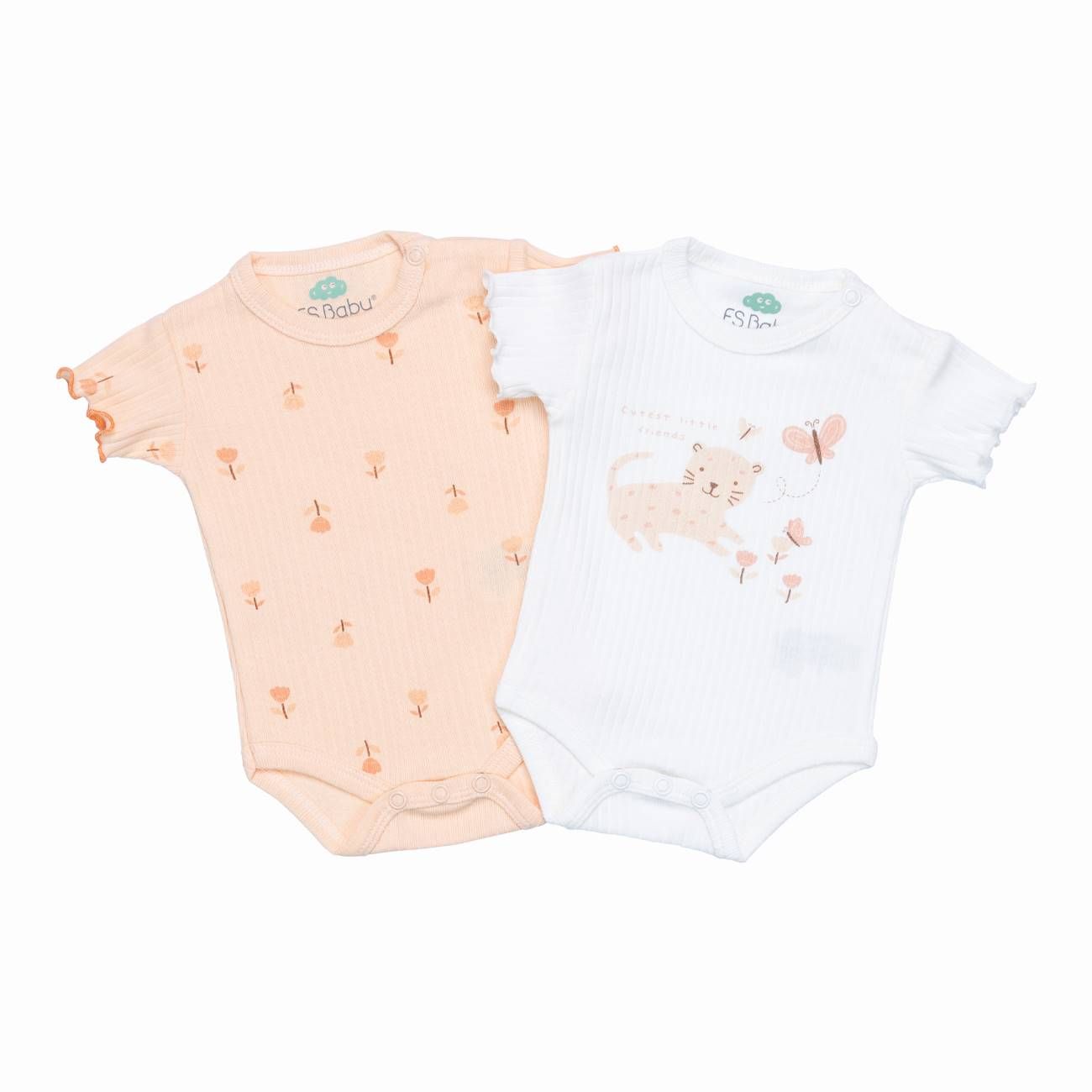 Set of 2 Organic Cotton Bodysuits