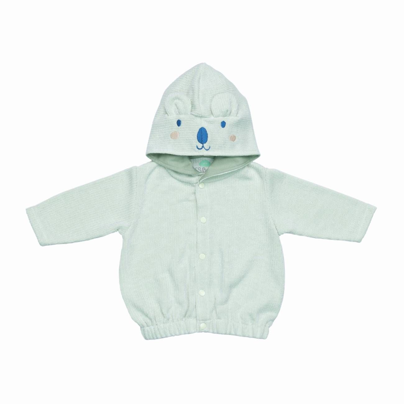 Organic Cotton Hooded Jacket — Mint Bear