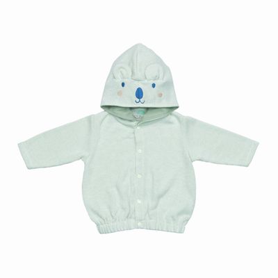 Organic Cotton Hooded Jacket — Mint Bear