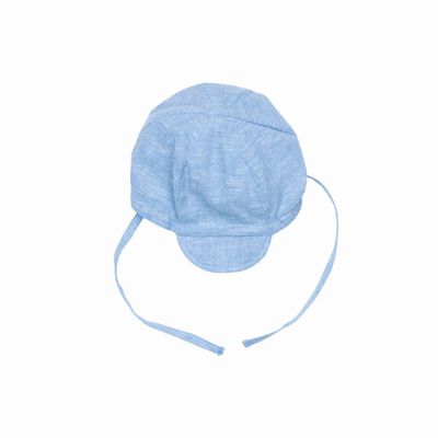 Linen Baby Hat — Light Blue