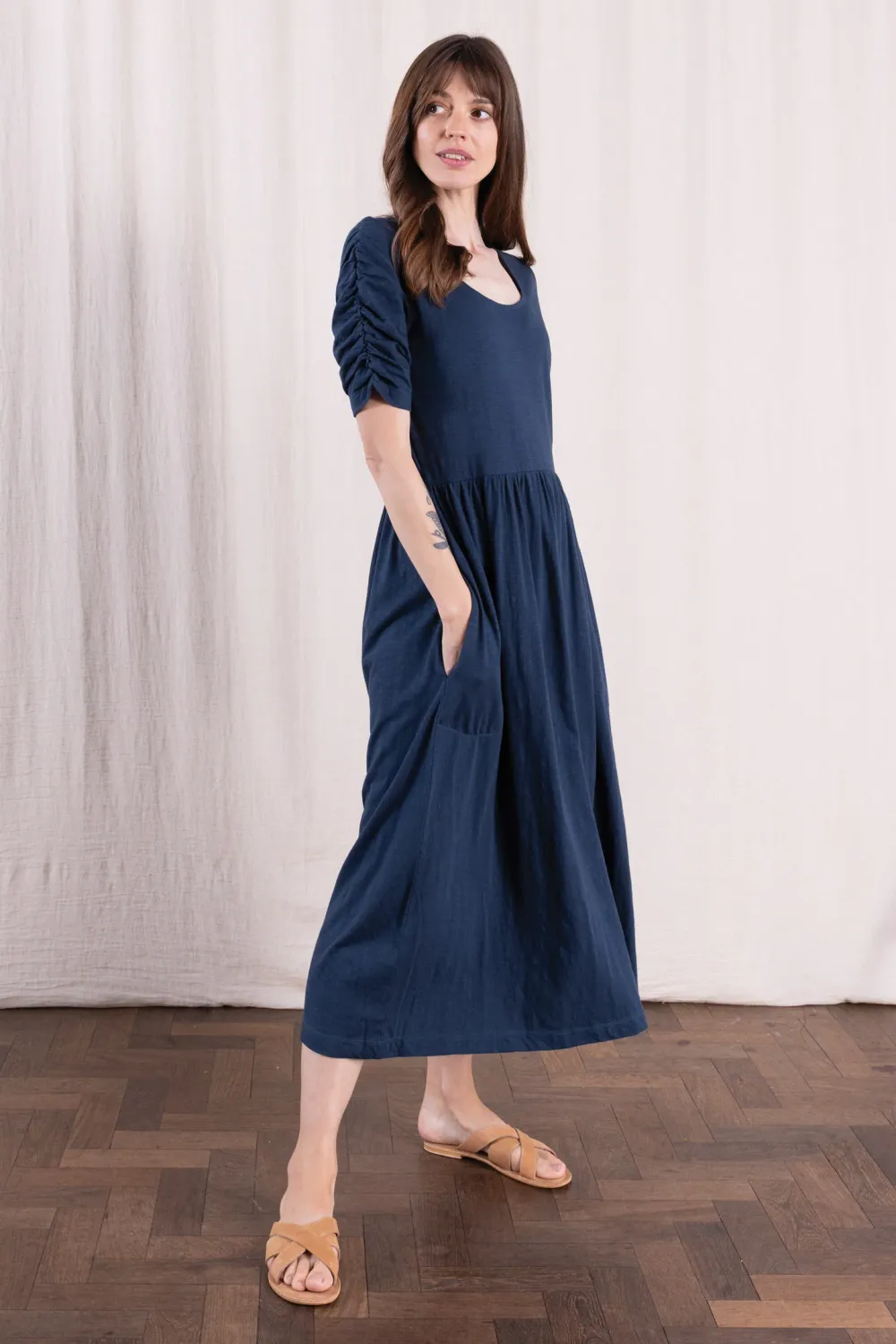 Gathered Sleeve Dress