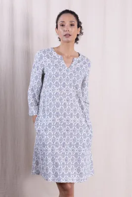 - Relaxed Tunic Dress - Cornflower