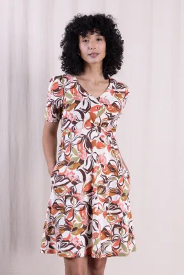 Gathered Waist Tunic Dress - Multi