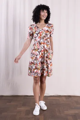 Gathered Waist Tunic Dress - Multi