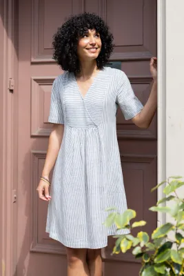 Linen Blend Smock Tunic Dress