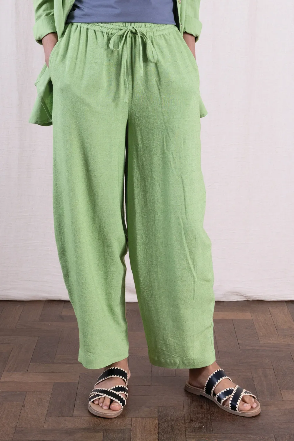 Cotton Elastic Waist Bubble Trouser