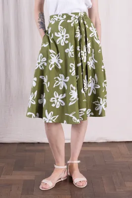 Cotton Poplin Swing Skirt
