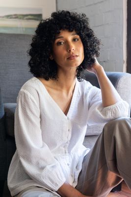 Cotton Gathered Shirt
