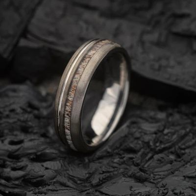 Deer Antler Tungsten Ring | HART 6mm