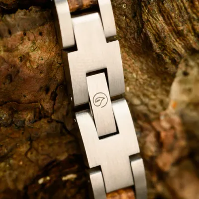 Whiskey Wood &amp; Steel Bracelet CHARLES