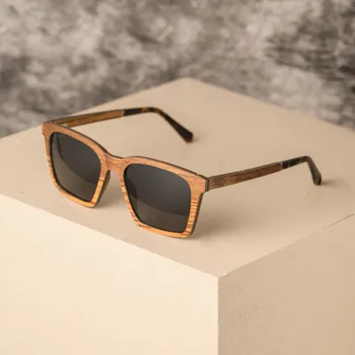 Perran Large Wayfarer Wooden Sunglasses Frames with Polarized Mirror Lenses