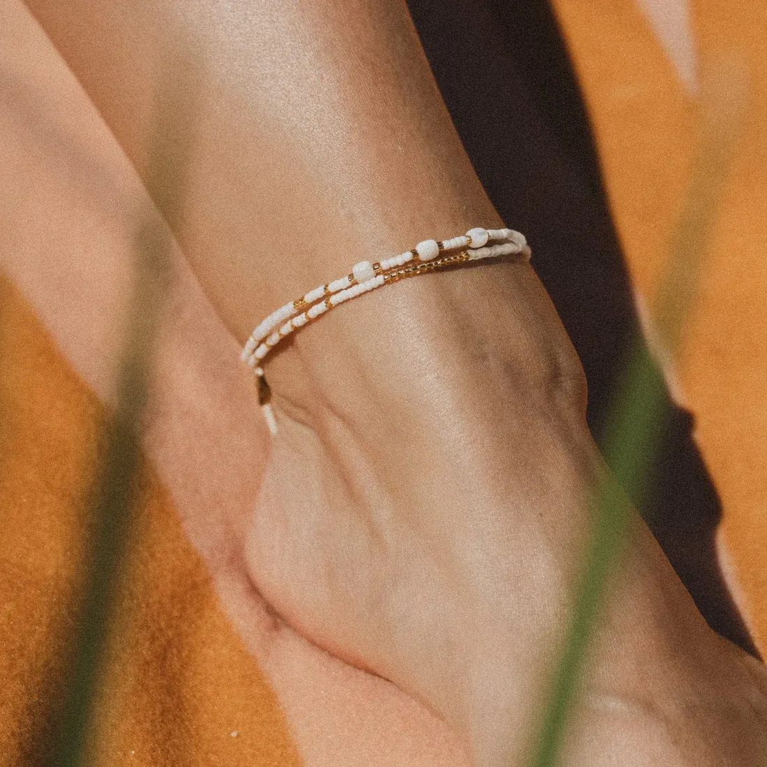 Pasir Mother of Pearl Beaded Anklet