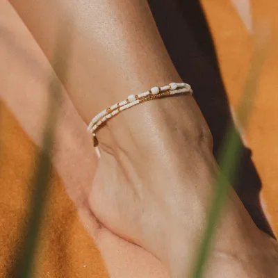 Pasir Mother of Pearl Beaded Anklet