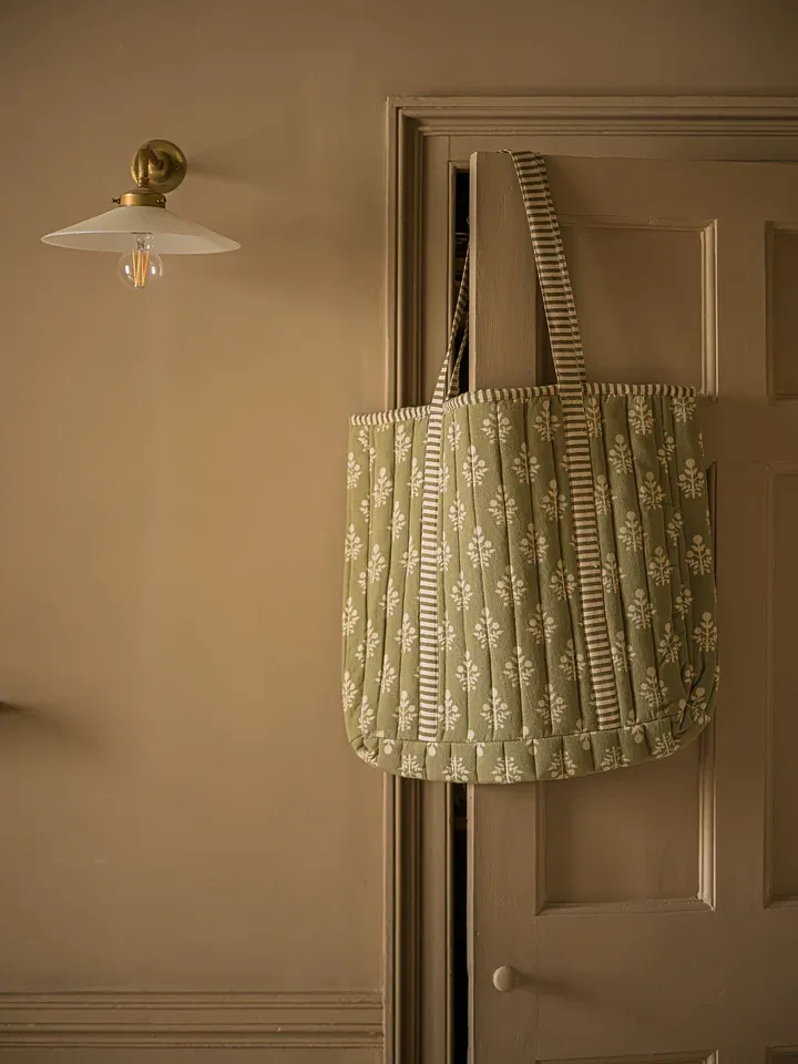 Block Print Thistle Tote Bag