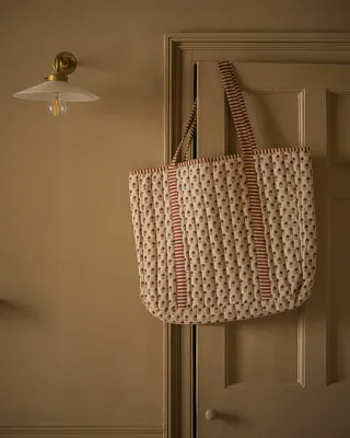 Block Print Thistle Tote Bag
