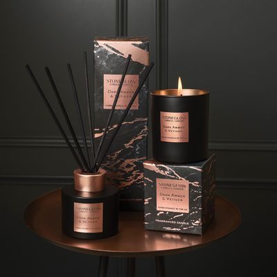 Luna - Dark Amber &amp; Vetiver - Scented Candle - Boxed Tumbler
