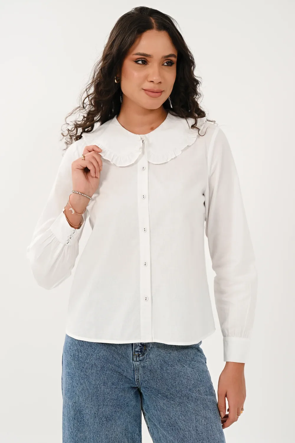 Frill Peter Pan Collar Shirt