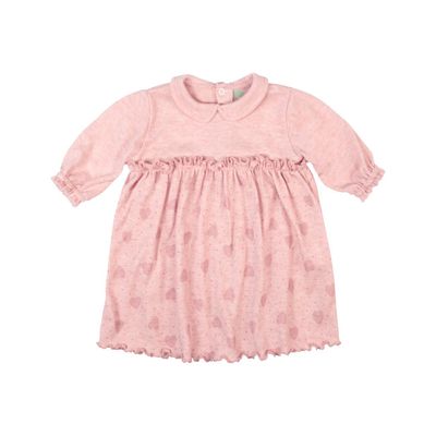 Baby Girl Long‑Sleeve Knit Dress with Back Opening