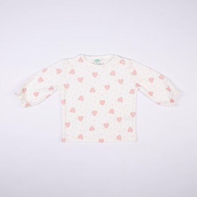 Soft Pink &amp; White 2‑Piece Set: Knit Short Romper + Long Sleeve Cotton Shirt