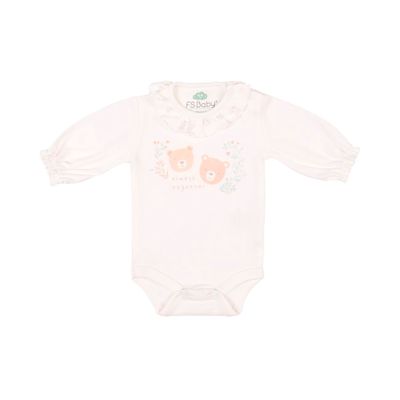 Long Sleeve Organic Cotton Body with Shoulder Opening and Lace Trim