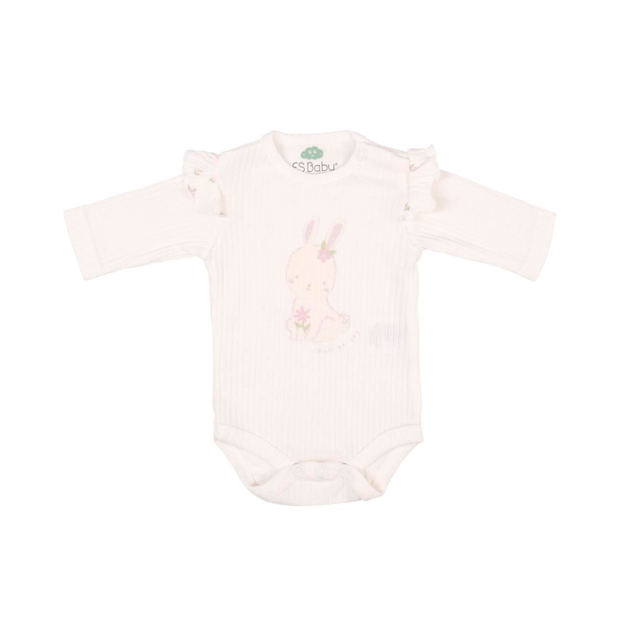 Organic Ribbed Long Sleeve Body with Shoulder Opening