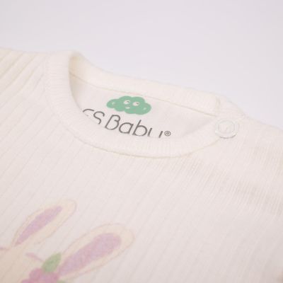 Organic Ribbed Long Sleeve Body with Shoulder Opening