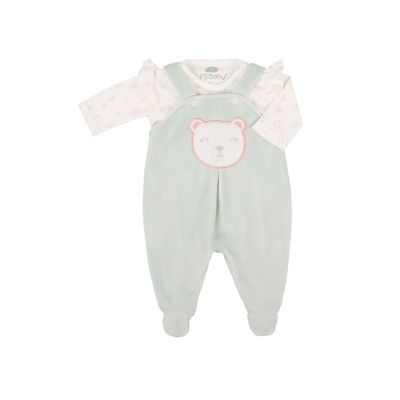 2‑Piece Organic Velvet Overall Set with Adjustable Straps + Long Sleeve Cotton Body