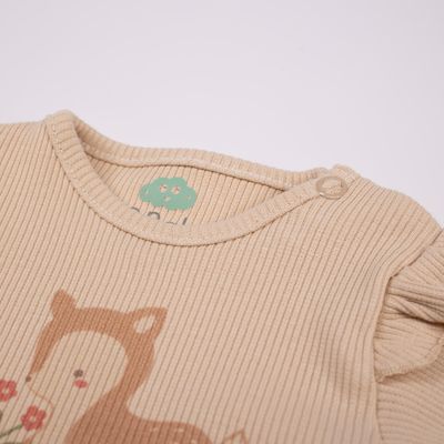 Ribbed Long Sleeve Cotton Body with Shoulder Opening